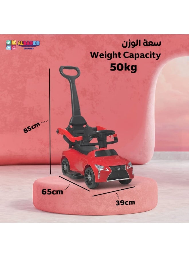 AL BADER 3-In-1 Ride On Car For Kids With Safety Bar & Push Handle - Image 5